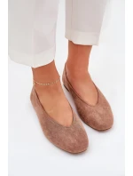 Klasické Baletky Z Eko Semiše Khaki Osallin