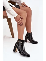 Lakované kozačky Dorelia D8257 černé - Sweet Shoes