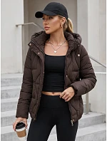 Dámská zimní prošívaná bunda s kapucí, hnědá, FashionStreet TY5940