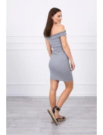 Španělské šaty s volánky šedé