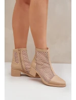 Dámské Síťované Boty Na Podpatku Béžové Lithyia
