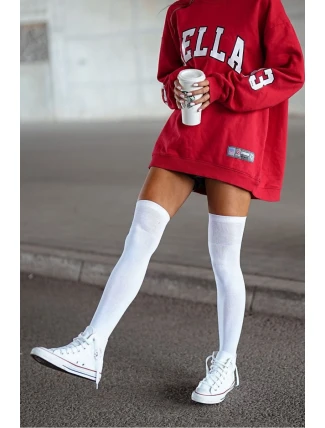 Dámské Kolenovky Propletané Bílé