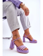 Dámské semišové sandály na platformě fialove Verda