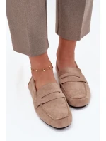 Dámské loafersy mokasíny s plochou podrážkou Roseline – béžové