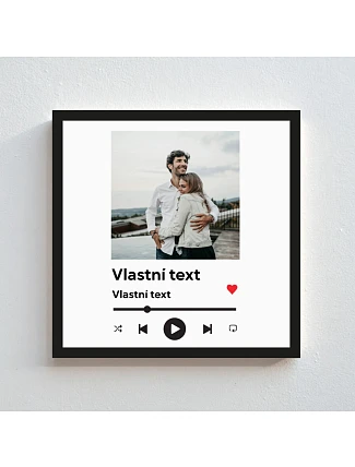 Personalizovaný magický fotoobraz v rámu - čtverec 20x20 - hudební přehrávač