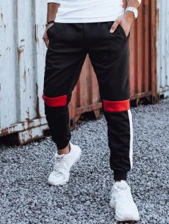 Pánské tepláky se stahovací šňůrkou černé FashionStreet UX4448