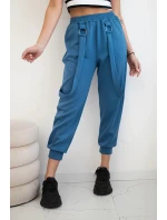 Kalhoty s ozdobnými proužky máslové látky džínovina