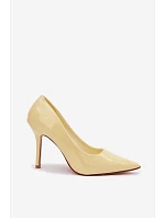 Klasické lakované lodičky z umělé kůže Žluté Odira