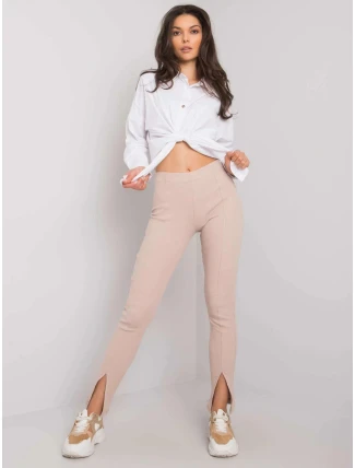 Dámské legíny RV-SP-7360.41X Světle béžová - RUE PARIS Dámské legíny RV-SP-7360.41X Světle béžová - RUE PARIS