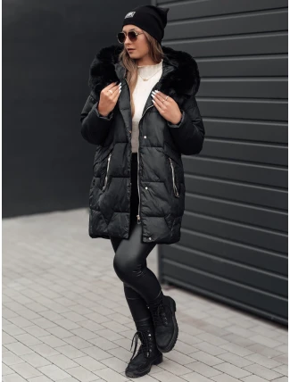 Dámská prošívaná zimní bunda FROSTYFIT s kapucí černá FashionStreet TY4675