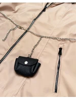 Damska kurtka z łańcuszkiem Goodlookin beżowa (KK6021-2)
