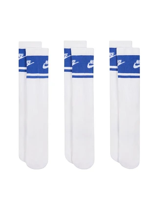 Nike Everyday Elevated Crew 3 páry bílých a modrých ponožek IM7949 904 Nike Everyday Elevated Crew 3 páry bílých a modrých ponožek IM7949 904