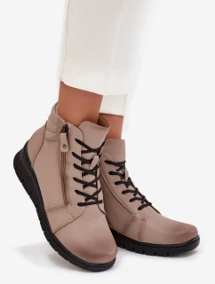 Dámské koturnové botky Vinceza – zateplené, béžové
