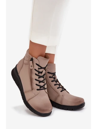 Dámské koturnové botky Vinceza – zateplené, béžové