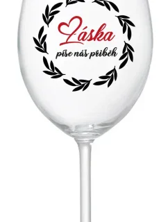 LÁSKA PÍŠE NÁŠ PŘÍBĚH - čirá sklenice na víno 350 ml