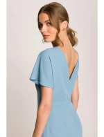 Tužkové šaty s rozparkem na boku S398 nebesky modré - Stylove Tužkové šaty s rozparkem na boku S398 nebesky modré - Stylove