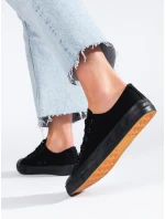 Krásné dámské černé tenisky bez podpatku Krásné dámské černé tenisky bez podpatku