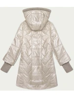 Světle béžová prošívaná bunda s ozdobnými stahovacími lemy S'West (B8345-70)
