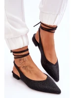 Vázané Baleríny S Kamínky Černe Mavis