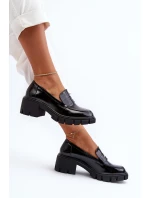 Dámské mokasíny na masivním podpatku Big Star NN274055 Černé