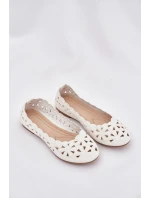 Dětské Perforované Baletky S Leskem Bílé Zindira