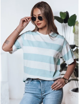 Dámské pruhované tričko ALMIN tyrkysová FashionStreet RY2562