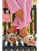 Dámské sandály na platformě s ozdobami S.Barski HY077 béžové Dámské sandály na platformě s ozdobami S.Barski HY077 béžové