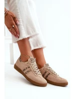 Zazoo N1068 Semišové Nízké Dámské Tenisky Beige Zazoo N1068 Semišové Nízké Dámské Tenisky Beige