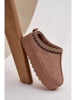 Dětské/módní sněhule s výšivkou na platformě Jolisse – khaki