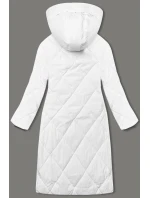 Bílá dlouhá dámská zimní bunda (5M3168-281)
