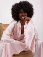 Trzyczęściowa satynowa piżama ze spodniami Goodlookin jasny róż (1079)
