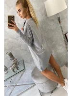 Oversize mikina s asymetrickými boky šedá Oversize mikina s asymetrickými boky šedá