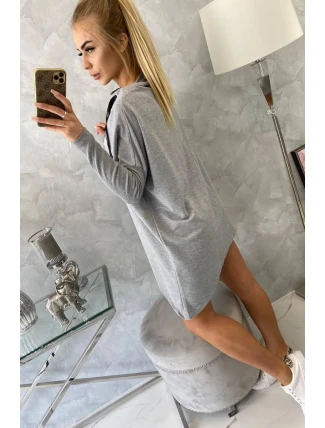 Oversize mikina s asymetrickými boky šedá Oversize mikina s asymetrickými boky šedá