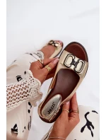 Ploché Sandály S Dekorací Eko Kůže Zlaté Lilria