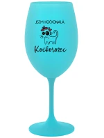 JSEM KOČKONALÁ. KOČKOROŽEC - tyrkysová sklenice na víno 350 ml JSEM KOČKONALÁ. KOČKOROŽEC - tyrkysová sklenice na víno 350 ml