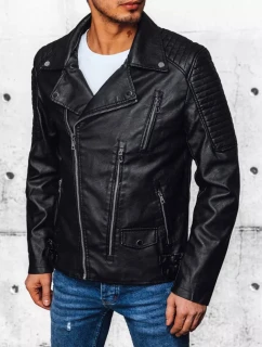 Pánská kožená bunda černá FashionStreet TX4384