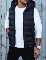 Pánská prošívaná vesta s kapucí tmavě modrá FashionStreet TX4751