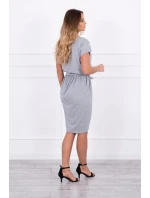 Šaty s obálkou dole šedé