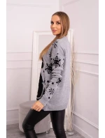 Vánoční svetr se sněhulákem šedý