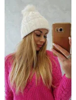 Fleecová kostkovaná čepice K226 bílá