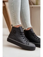 Dámské Zateplené Tenisky Z Eko Kůže Big Star OO274790 Černé