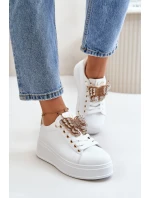 Dámské Tenisky Na Platformě S Motýlem Bílá-Zlatá Naritevia Dámské Tenisky Na Platformě S Motýlem Bílá-Zlatá Naritevia