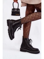 Dámské kozačky na platformě Big Star KK274538 Černé Dámské kozačky na platformě Big Star KK274538 Černé