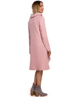 Dámské šaty s asymetrickým lemem M551 pudrově růžové - Moe Dámské šaty s asymetrickým lemem M551 pudrově růžové - Moe
