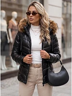 Dámská prošívaná zimní bunda s kapucí MIRIAL černá FashionStreet TY3769 Dámská prošívaná zimní bunda s kapucí MIRIAL černá FashionStreet TY3769
