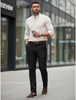 Pánské elegantní kalhoty slim fit černé FashionStreet UX4484