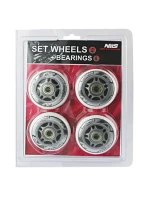 PU 72x24 82A BÍLÁ (4 ks) + ABEC-7 (8 ks) NILS EXTREME KIT