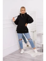 Zateplená mikina s polovičním zipem černá