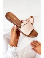 Kožené Nazouváky Lewski Shoes 3047 Béžové