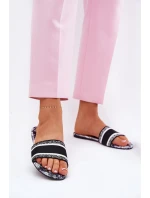 Vzorované Ploché Dámské Pantofle Černé Leysi